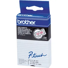Brother TC-102 laminiert transparent auf rot 1,2cm x 7,7m