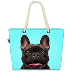 VOID Strandtasche (1-tlg), Frenchie Bulldog Schwarz Beach Bag Hund Französische Bulldogge Dogge Mops bunt