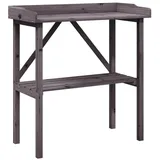 vidaXL Pflanztisch mit Ablage Grau 78x38x82,5 cm Massivholz Tanne