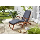 GRASEKAMP Qualität seit 1972 Auflage Anthrazit zu Deckchair Santos 174x51x6cm Gartenliege Liegestuhl Sonnenliege Relaxliege