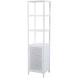 Svita Badregal L mit Tür hoher Badezimmerschrank Regal freistehend Weiß