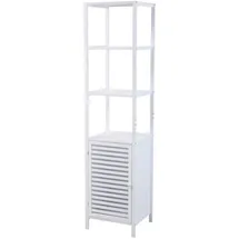 Svita Badregal L mit Tür hoher Badezimmerschrank Regal freistehend Weiß