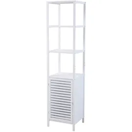 Svita Badregal L mit Tür hoher Badezimmerschrank Regal freistehend Weiß