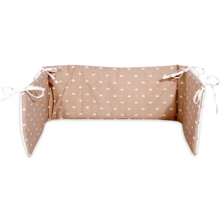 Lorelli Babybett-Nestchen L 145 x B 27 cm, Bettumrandung aus 100% Baumwolle beige/Krone