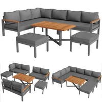 XDOVET Gartenlounge-Set für 7-8 Personen,Gartenmöbel,Gartenmöbel Set,wetterfest Sitzgruppe Essgruppe,Gartengarnitur,Gartenmöbelset mit