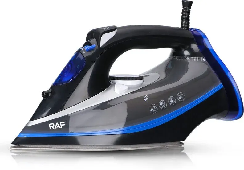 RAF Dampfbügeleisen R.1215 Blau - 2200 W Leistung, 400 ml XL-Wassertank, Keramiksohle, 1,8 m Kabel, kontinuierlicher Dampf, Selbstreinigung, ideal für den täglichen Familiengebrauch