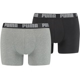 Puma Herren Boxer Shorts - Boxers, Cotton Stretch, einfarbig Grau L