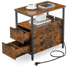 VASAGLE Beistelltisch rechteckig Spanplatte braun 35,0 x 60,0 x 61,0 cm, 1 St.