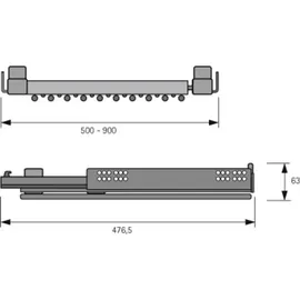 Hettich Hosenhalter Amari 500 - 600 mm