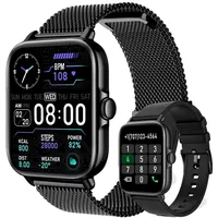 Smartwatch, Smartwatch Damen Herren, 1.7" HD Fitness Tracker Uhren für Android IOS, IP67 Wasserdicht Pulsmesser Schrittzähler Aktivitätstracker