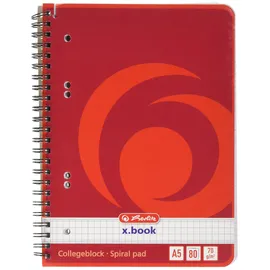 Herlitz Spiralblock A5 kariert 80 Blatt