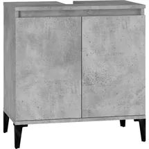 vidaXL Waschbeckenunterschrank Betongrau 58x33x60 cm Holzwerkstoff
