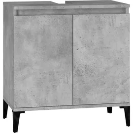 vidaXL Waschbeckenunterschrank Betongrau 58x33x60 cm Holzwerkstoff