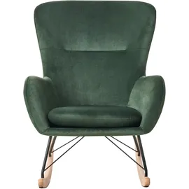 Beliani Schaukelsessel ELLAN Samtstoff Dunkelgrün