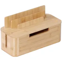 Relaxdays Kabelbox 16 x 30 x 13 cm 1-tlg. braun