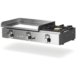 Professionelle Bratplatte in hartem Chrom mit Kocher