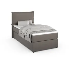 Home Affaire Boxspringbett HOME AFFAIRE "Lysann", grau (hellgrau), B:107cm L:215cm, Komplettbetten, Boxspringbett, 5fach verstellbares Kopfteil, in 4 Breiten, 3 Matratzenarten