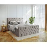 kaiser möbel Kontinentalbett Mars Mit Bettkasten Stoff Riviera - Beige, 140x200 cm, Schlafzimmer, Betten, Boxspringbetten