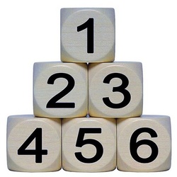 GICO Spiel, "1-6" Holzwürfel 30 mm - 1 Stück - 4135