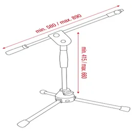 Showgear Microphone Stand - Ergo 2 415-660mm