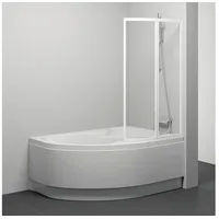 Ravak - Badewannenabtrennung Vsk2 Rosa 140 P, rechts, weiß/Glas 76p70100z1