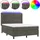 vidaXL Boxspringbett mit Matratze & LED Dunkelgrau 140x200 cm Samt