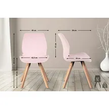 CLP 2er Set Stuhl Luna pink/Samt
