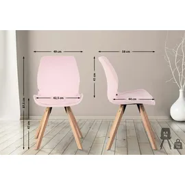 CLP 2er Set Stuhl Luna pink/Samt