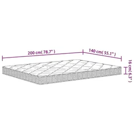 vidaXL Matratze 140 x 200 cm H2 Polyester