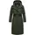 Navahoo Damen Wintermantel warmer, wasserabweisender Parka mit (abnehmbarer) Kapuze und Taillengürtel Waldbummler 14 Dark Olive Gr. 3XL - 3XL