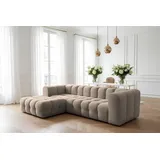 Fun Möbel Ecksofa Stoff 2-Sitzer Braun