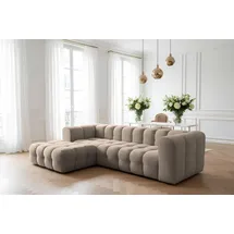 Fun Möbel Ecksofa Stoff 2-Sitzer Braun