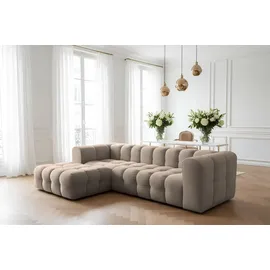 Fun Möbel Ecksofa Stoff 2-Sitzer Braun