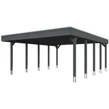 SKANHOLZ Doppelcarport 546 x 7,08 m schiefergrau inkl. Pfostenanker