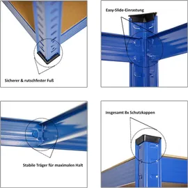 Proregal Eckregal Stahl 180x180x60cm Blau