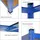 Proregal Eckregal Stahl 180x180x60cm Blau