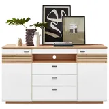 Stylife Sideboard, Weiß, Eiche Artisan, - 175x97x47 cm,