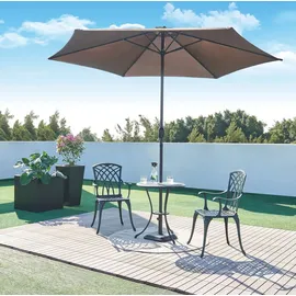 casa.pro Bistro-Set Vena 3-tlg. Dunkelgrau/Grün