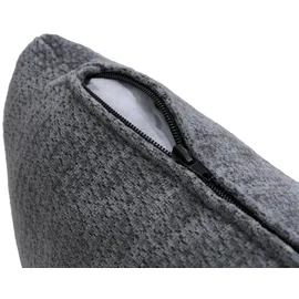 Mendler Relaxsessel HWC-P92 Chenille 82 x 96 x 82 cm Dunkelgrau drehbar mit Liegeposition