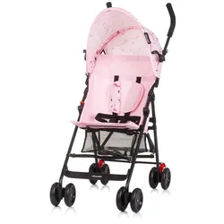 Chipolino Kinderwagen Amaya Buggy Sonnendach verstellbar, zusammenklappbar, Korb rosa schwarz