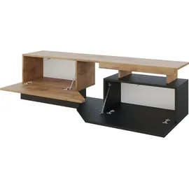 Mirjan24 Ceelias TV-Lowboard 160 cm Wotan/Anthrazit Spanplatte/Melamin