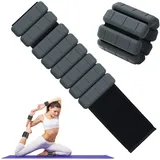 TOPESCT Tragbare Handgelenk-Knöchelgewichte 2er-Set(je 1 lb/2 lbs),verstellbares Gewichtsmanschetten Armgewichtsarmband für Krafttraining,Gehen,Laufen,Pilates,Joggen,Yoga (Anthrazit, 2lbs/each)