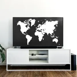 kwmobile 55" TV Abdeckung Indoor - Fernseher Hülle Bildschirmschutz Abdeckung - TV Bildschirm Staubschutzhülle - Fernsehabdeckung - Weiß Schwarz