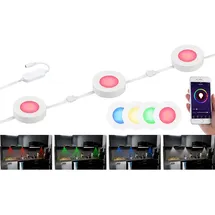 Lunartec 3er-Set WLAN-Unterbau-LEDs, RGB+W, für Amazon Alexa & Google Assistant