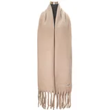 Chillouts XXL-Schal CHILLOUTS "Govinda Scarf", Damen, beige, Feinstrick, Kunstfaser, unifarben, Modetücher, mit eleganten Fransen