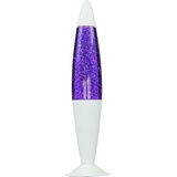 Licht-Erlebnisse Dekorative Lavalampe JENNY Glitter Violett Lila Weiß 42cm hoch Tischleuchte Stimmungslicht