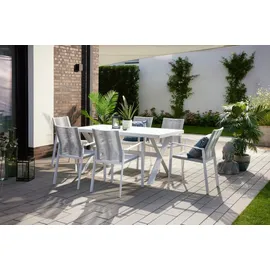 Primaster Garten-Essgruppe Santorini 6 Personen Aluminium/Seil