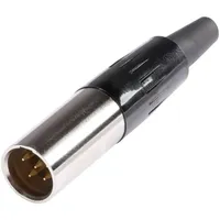 HICON HI-XMCM5 Miniatur-XLR-Steckverbinder Stecker, gerade Polzahl 5 Silber 1St.