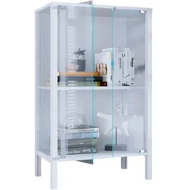 VCM Glasvitrine Jensol 60 x 35 x 80 cm Weiß