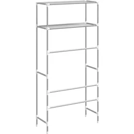 vidaXL Waschmaschinenregal 2 Ablagen Grau 69x28x143 cm Eisen